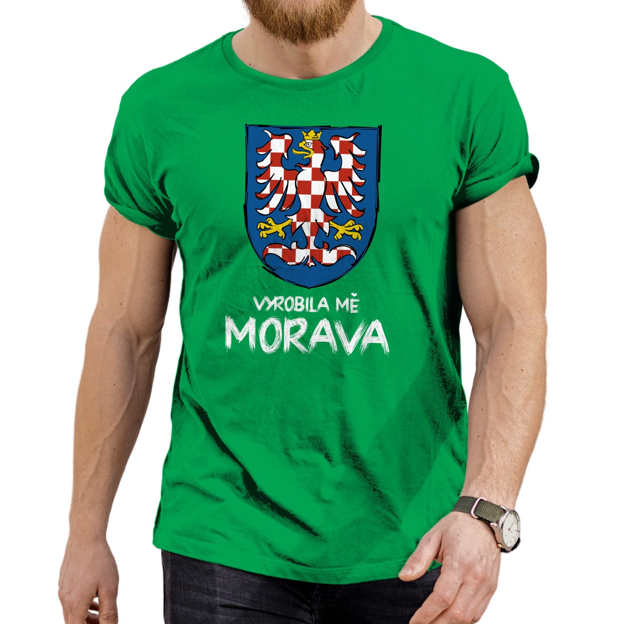 Pánské tričko s potiskem “Vyrobila mě Morava”