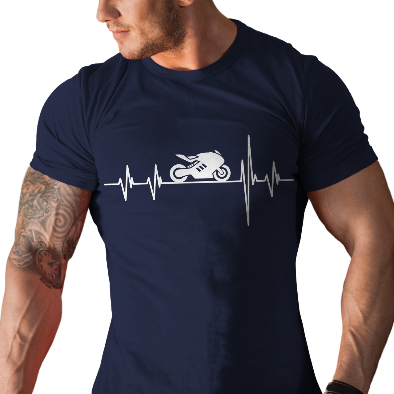 Pánské tričko s potiskem "Srdeční tep Silniční motorka"