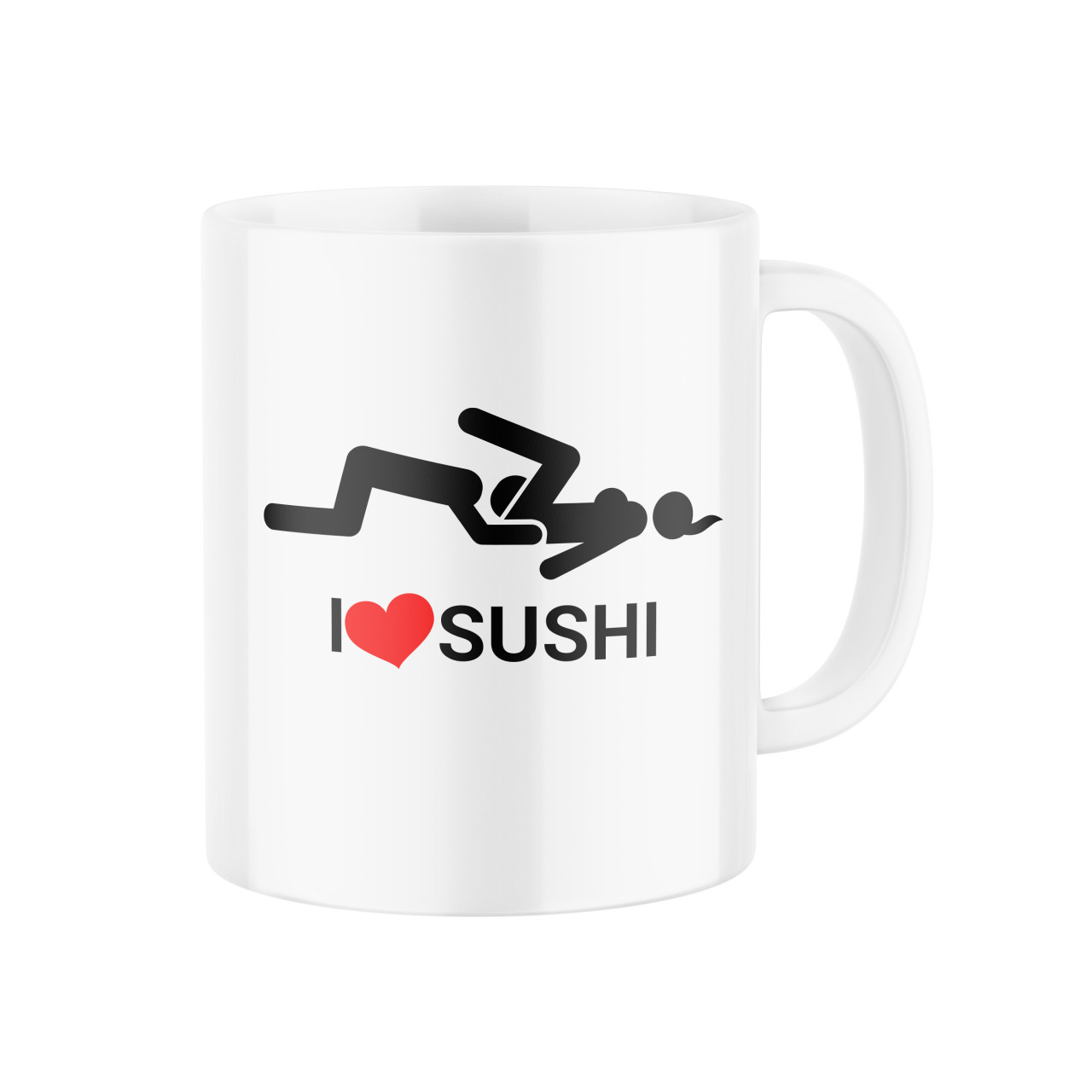 Keramický hrnek s potiskem I ❤ sushi