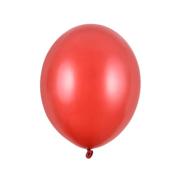 Latexový balónek - Metalická červená 27cm 10 ks