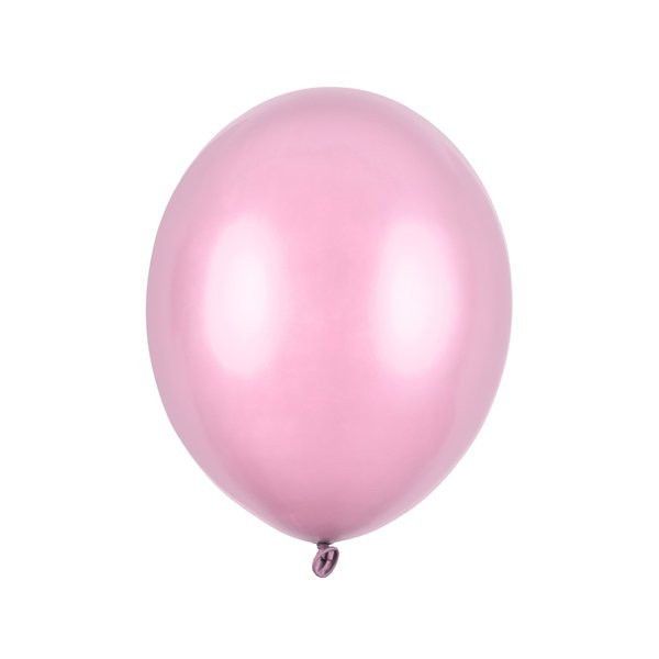 Latexový balónek - Metalická růžová světlejší 27cm - 50 ks