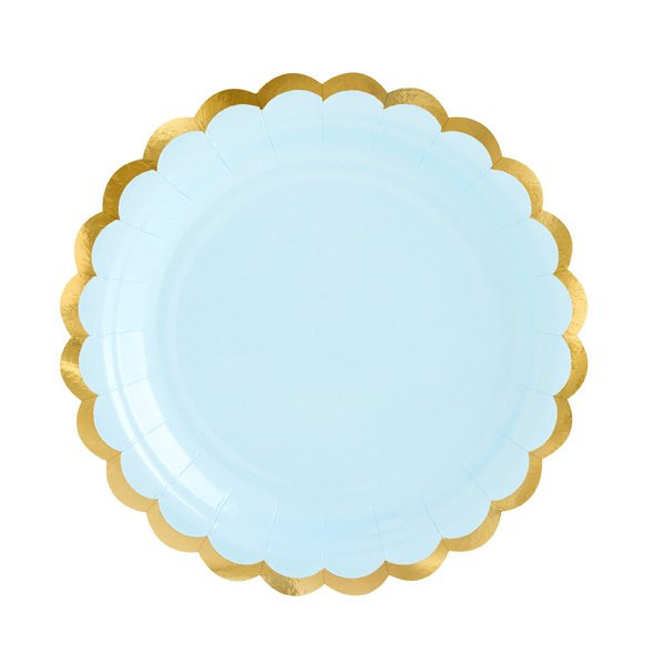 Papírový talíř - pastelově modrý 18cm 6ks