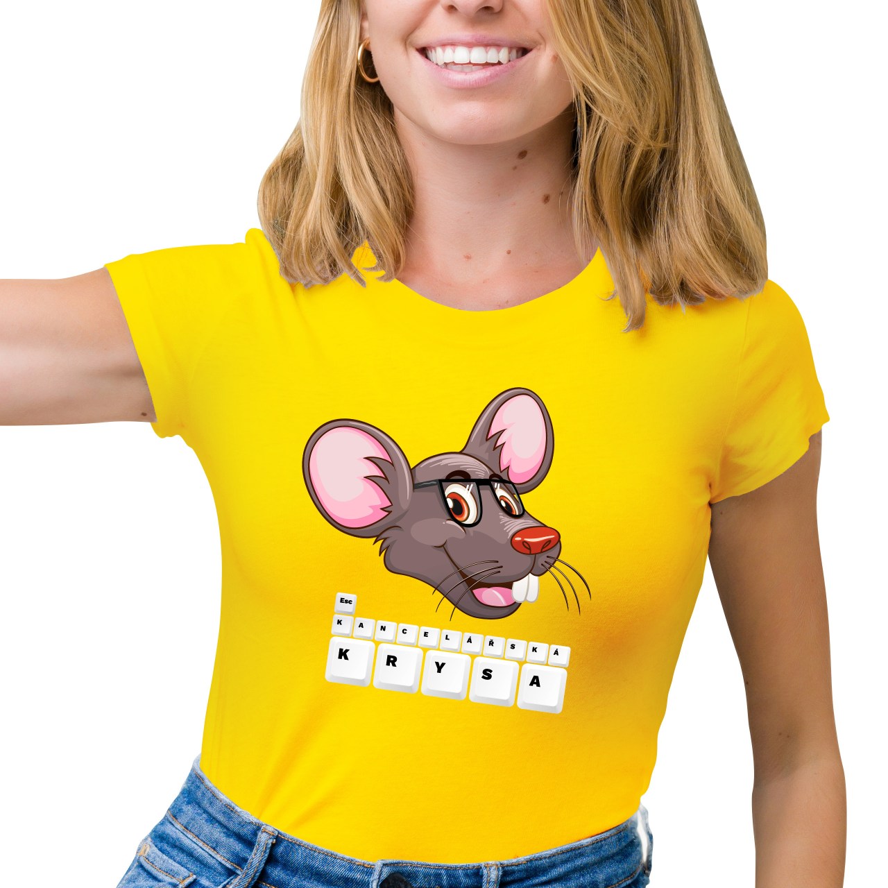 Dámské tričko s potiskem “Kancelářská krysa”