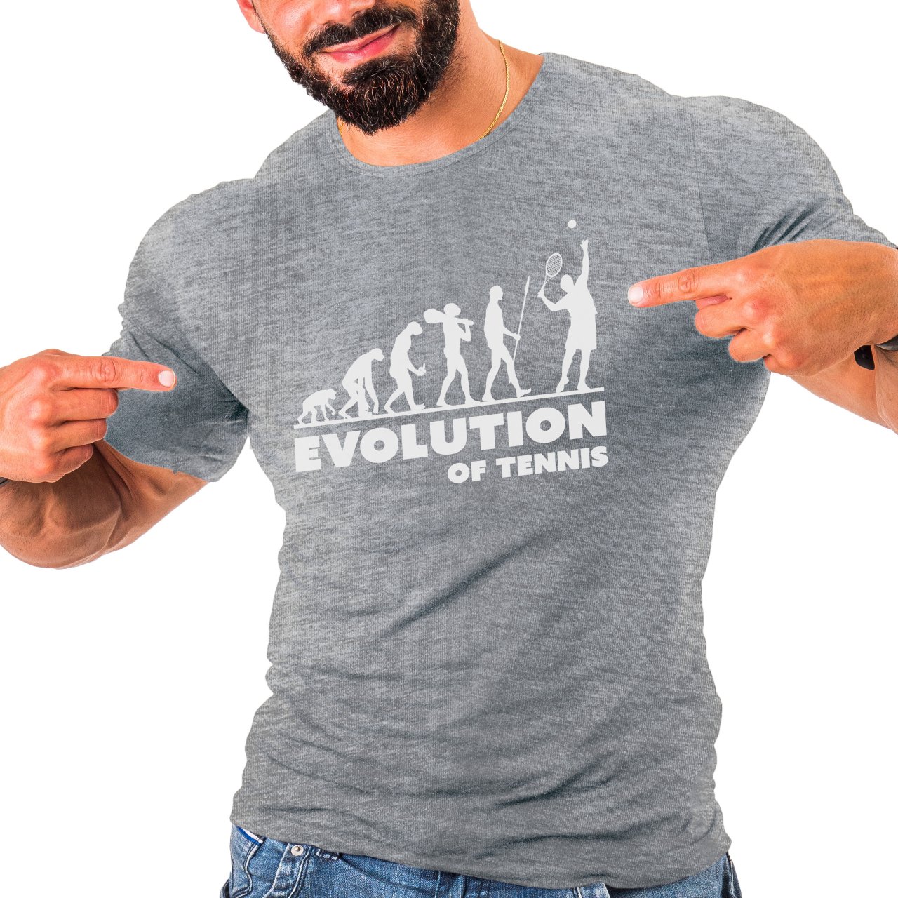 Pánské tričko s potiskem "Evoluce Tenisty"