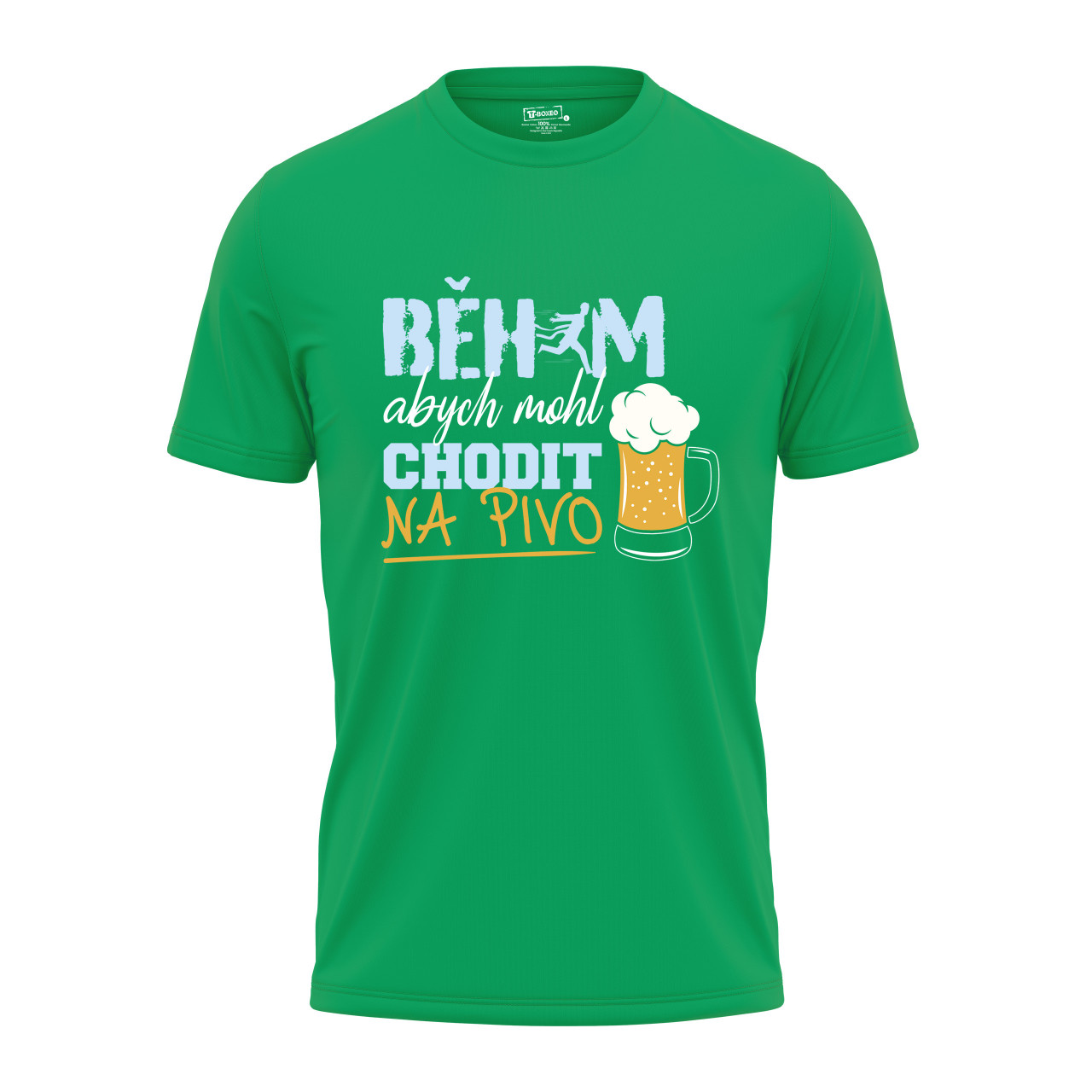 Pánské tričko s potiskem "Běhám, abych mohl chodit na pivo"