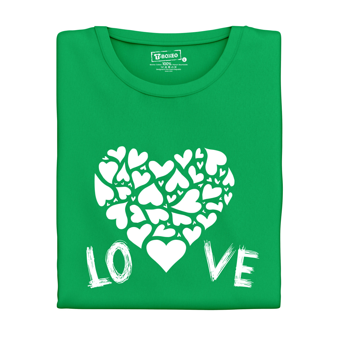 Pánské tričko s potiskem “LO VE srdce”