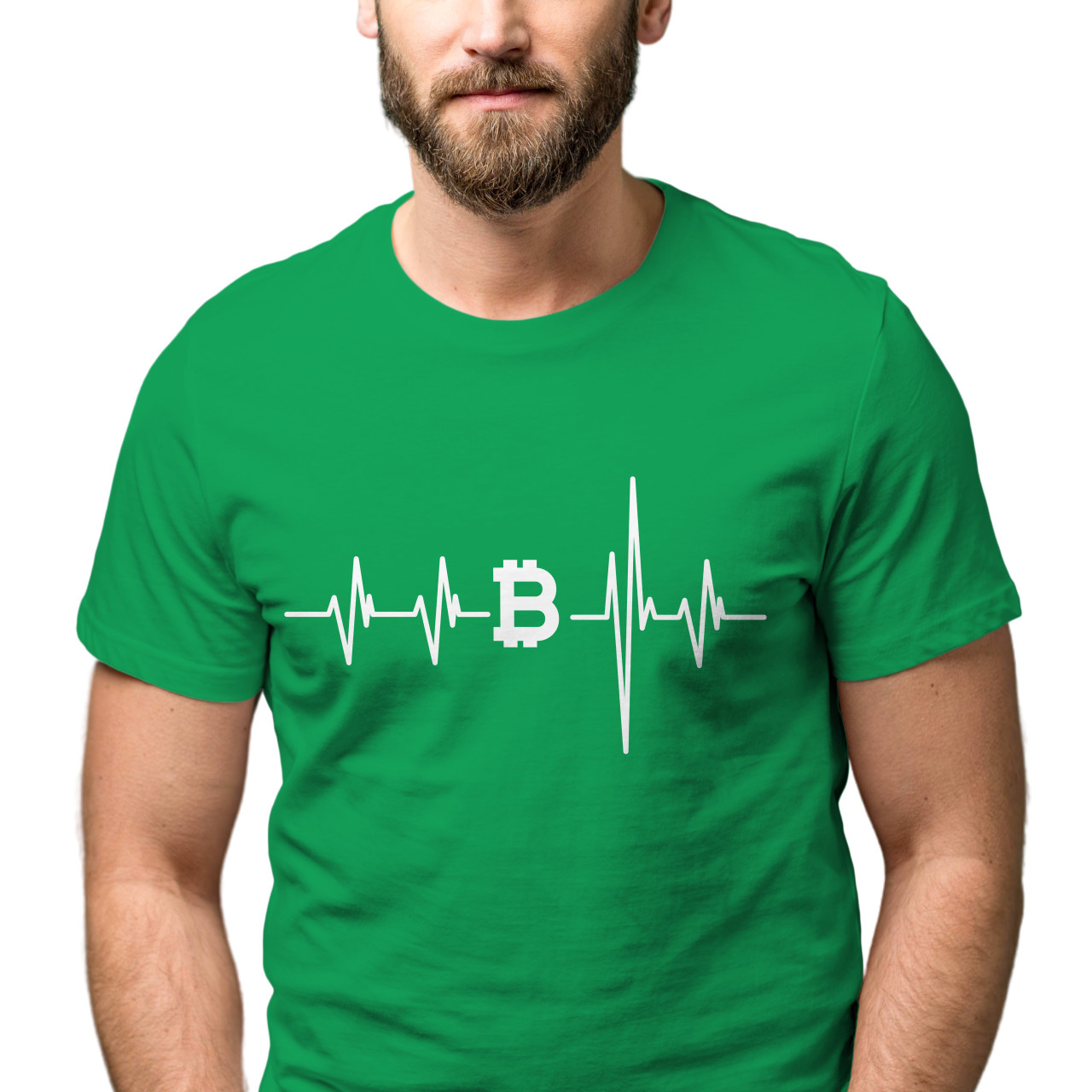 Pánské tričko s potiskem "Srdeční tep Bitcoin"