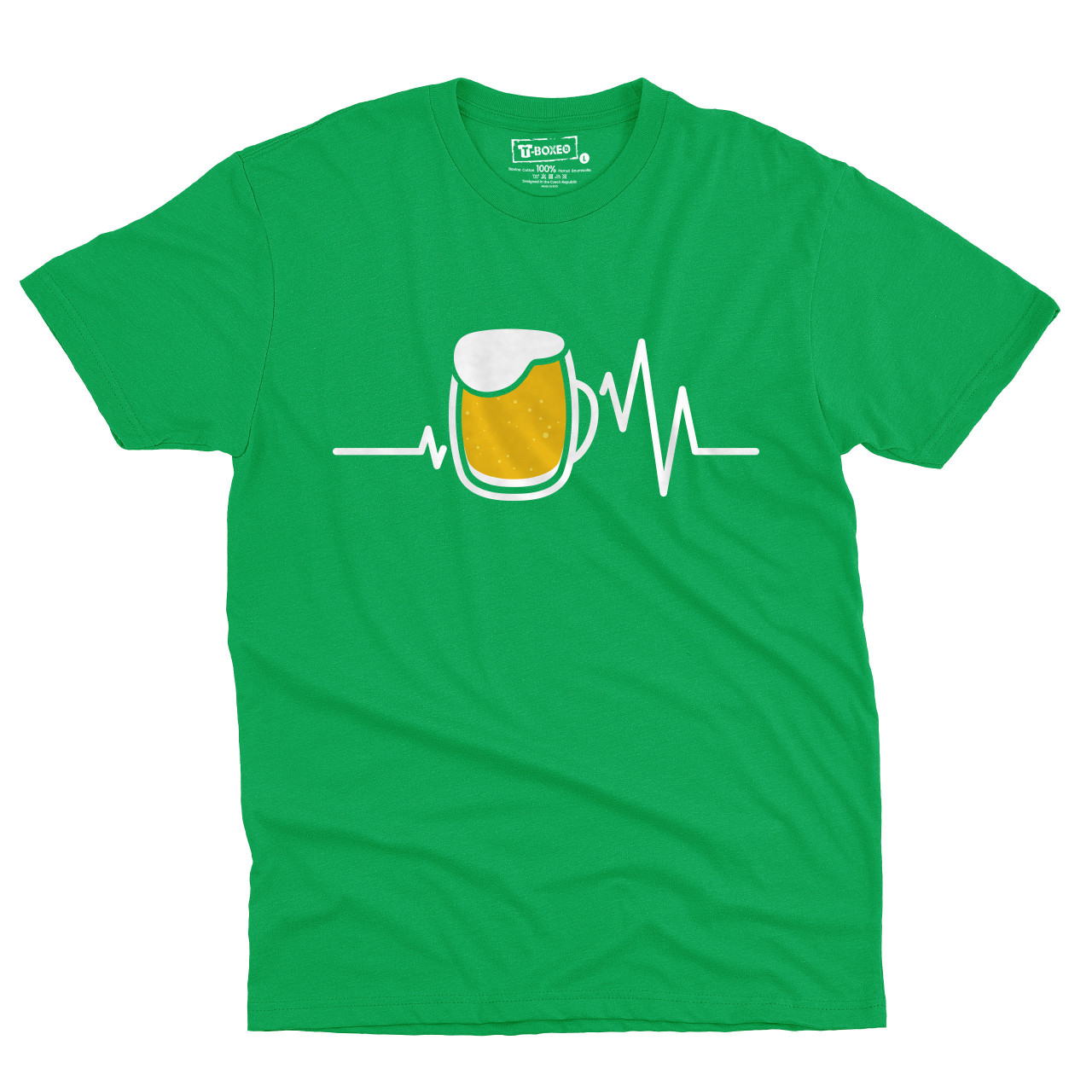 Pánské tričko s potiskem “Tep srdce s pivem”