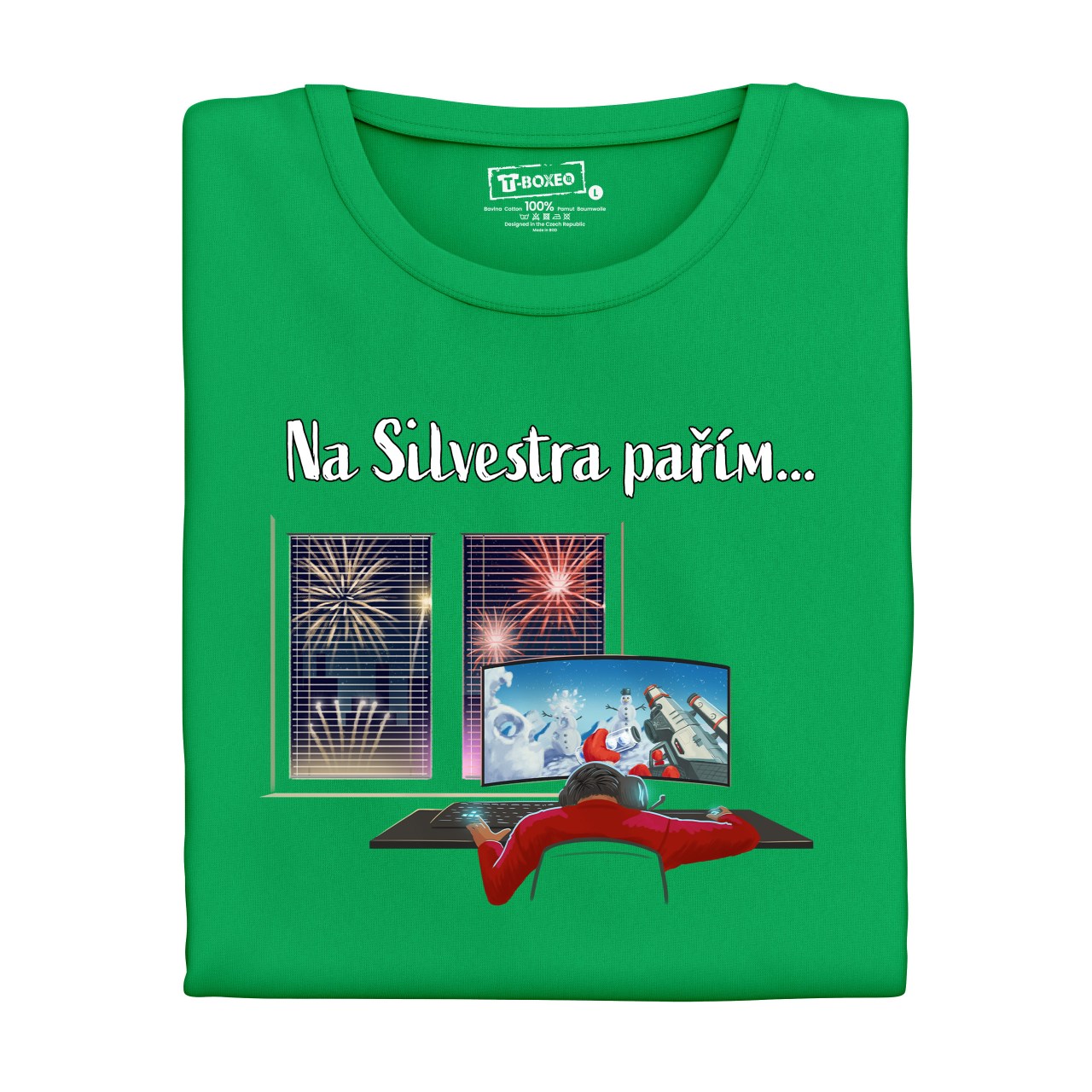 Pánské tričko s potiskem "Na Silvestra pařím"