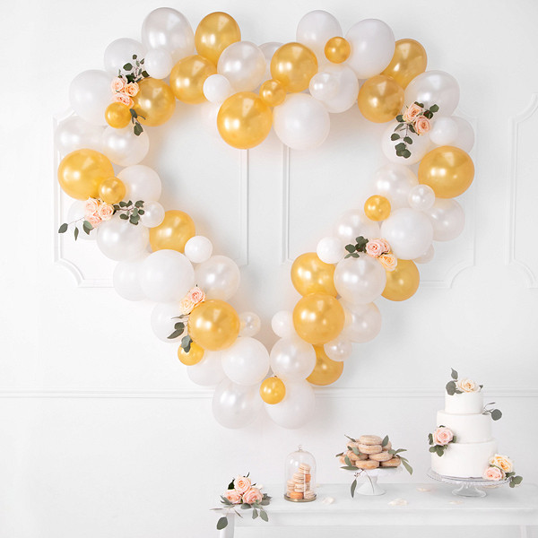 Latexový balónek - Metalická bílá 27cm (10ks)
