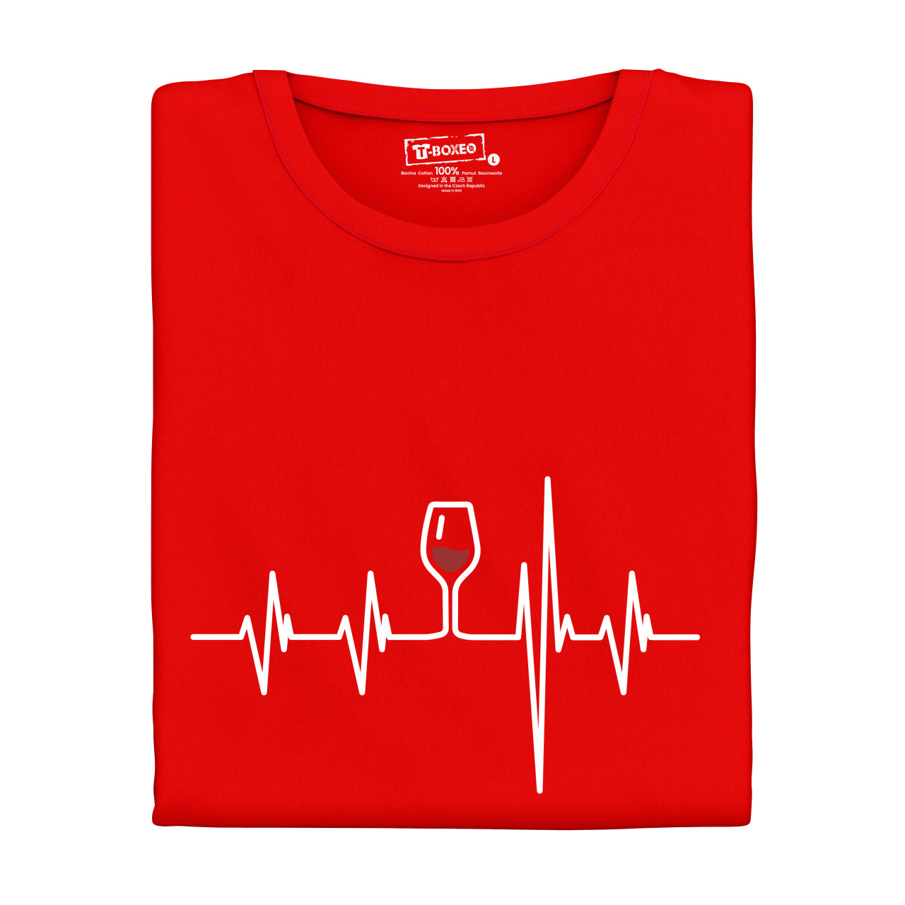 Dámské tričko s potiskem "Srdeční tep Víno"