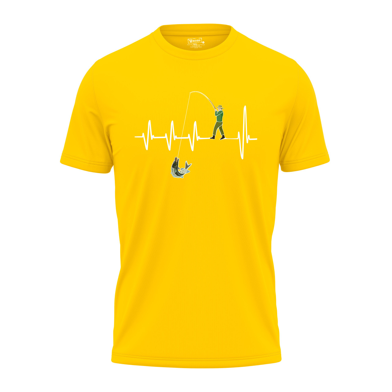 Pánské tričko s potiskem “Rybářský tep srdce”