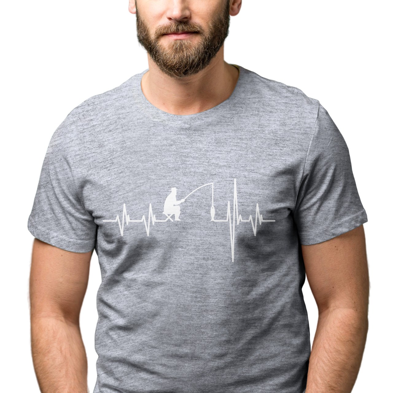 Pánské tričko s potiskem "Srdeční tep Rybář"