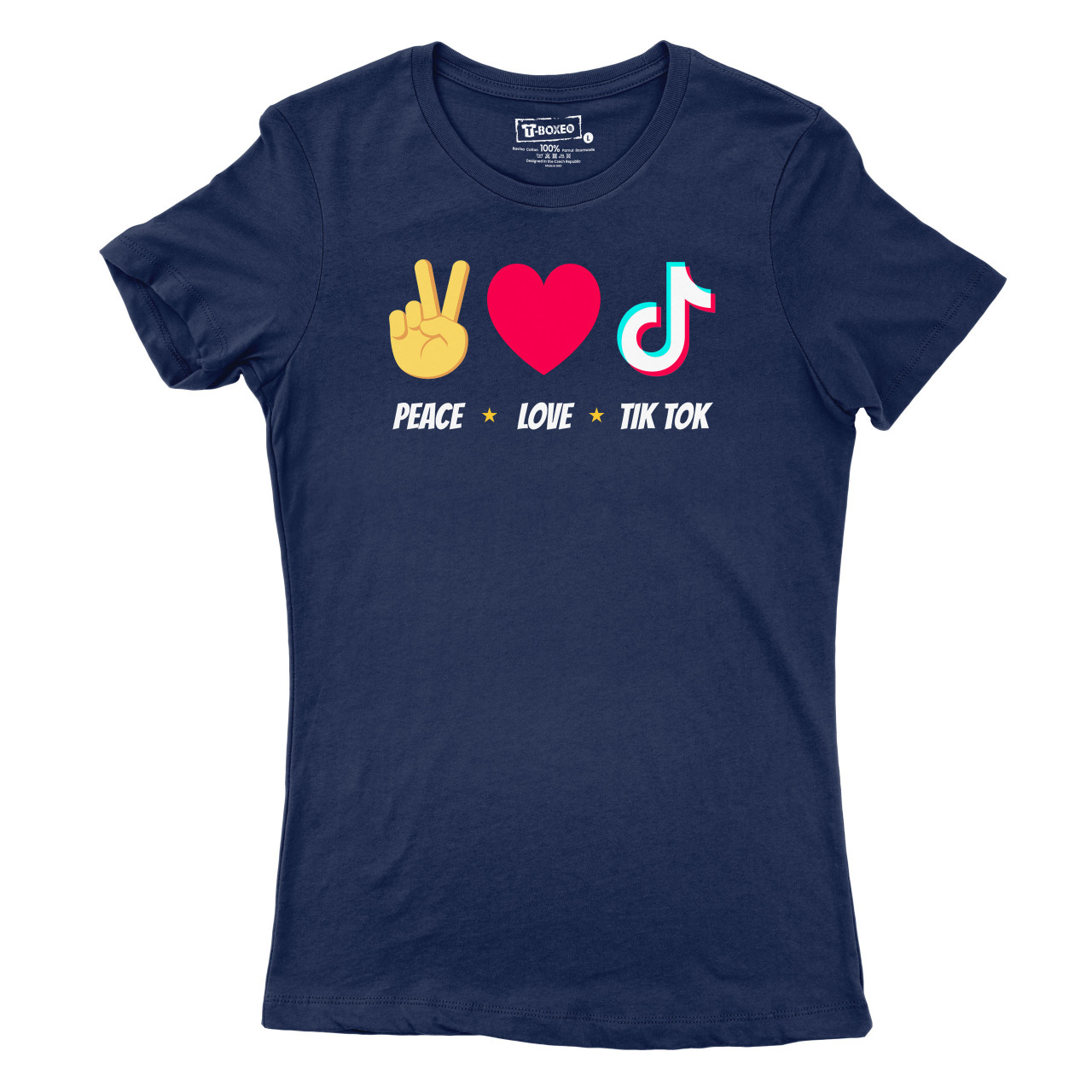 Dámské tričko s potiskem “Peace, love, Tik Tok”