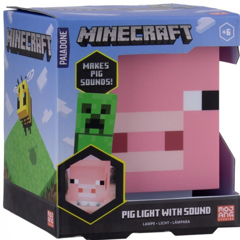 Dekorativní lampa Minecraft - Pig - 9 x 11 x 9 cm (355605)