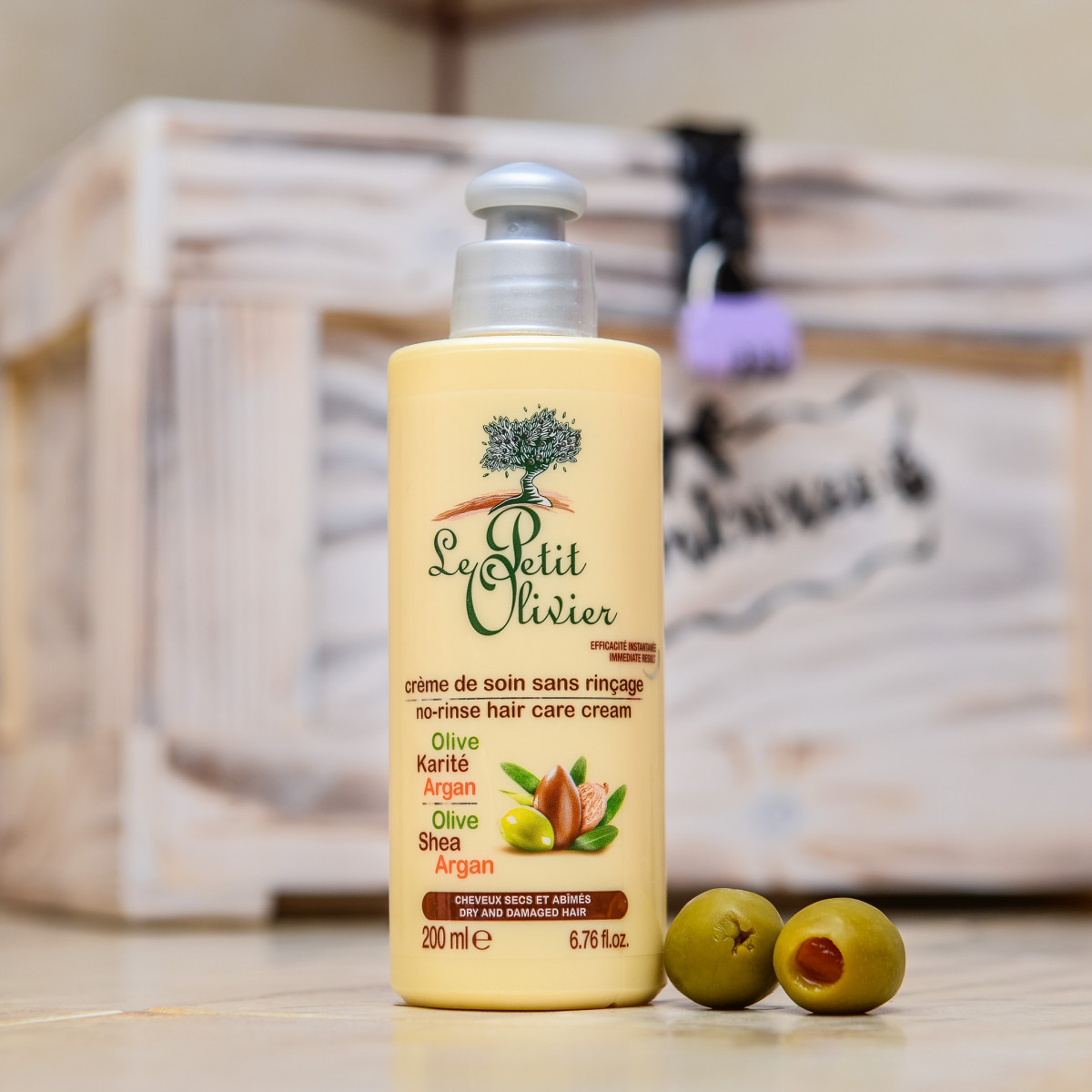 Le Petit Olivier - bezoplachový pečující krém na vlasy - oliva, bambucké máslo, arganový olej 200ml