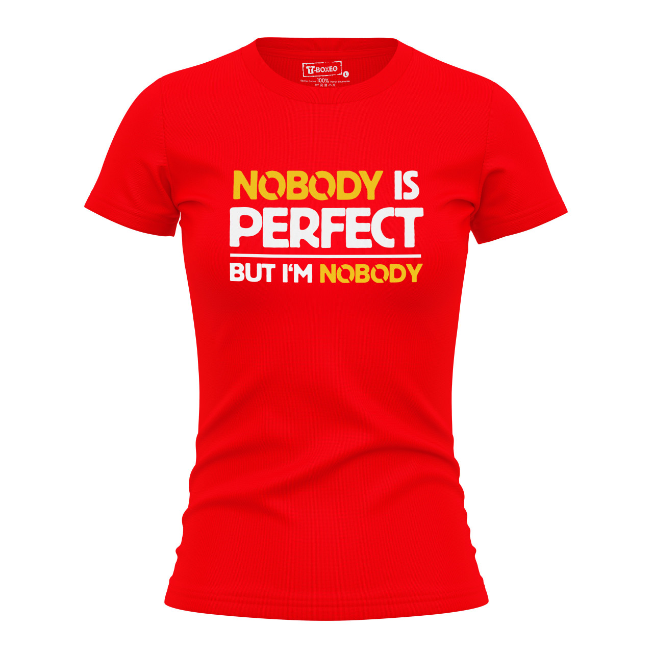 Dámská tričko s potiskem “Nobody is perfect”