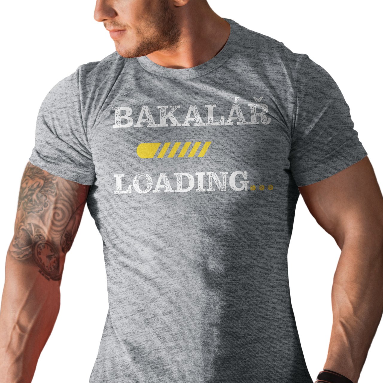 Pánské tričko s potiskem “Bakalář loading”