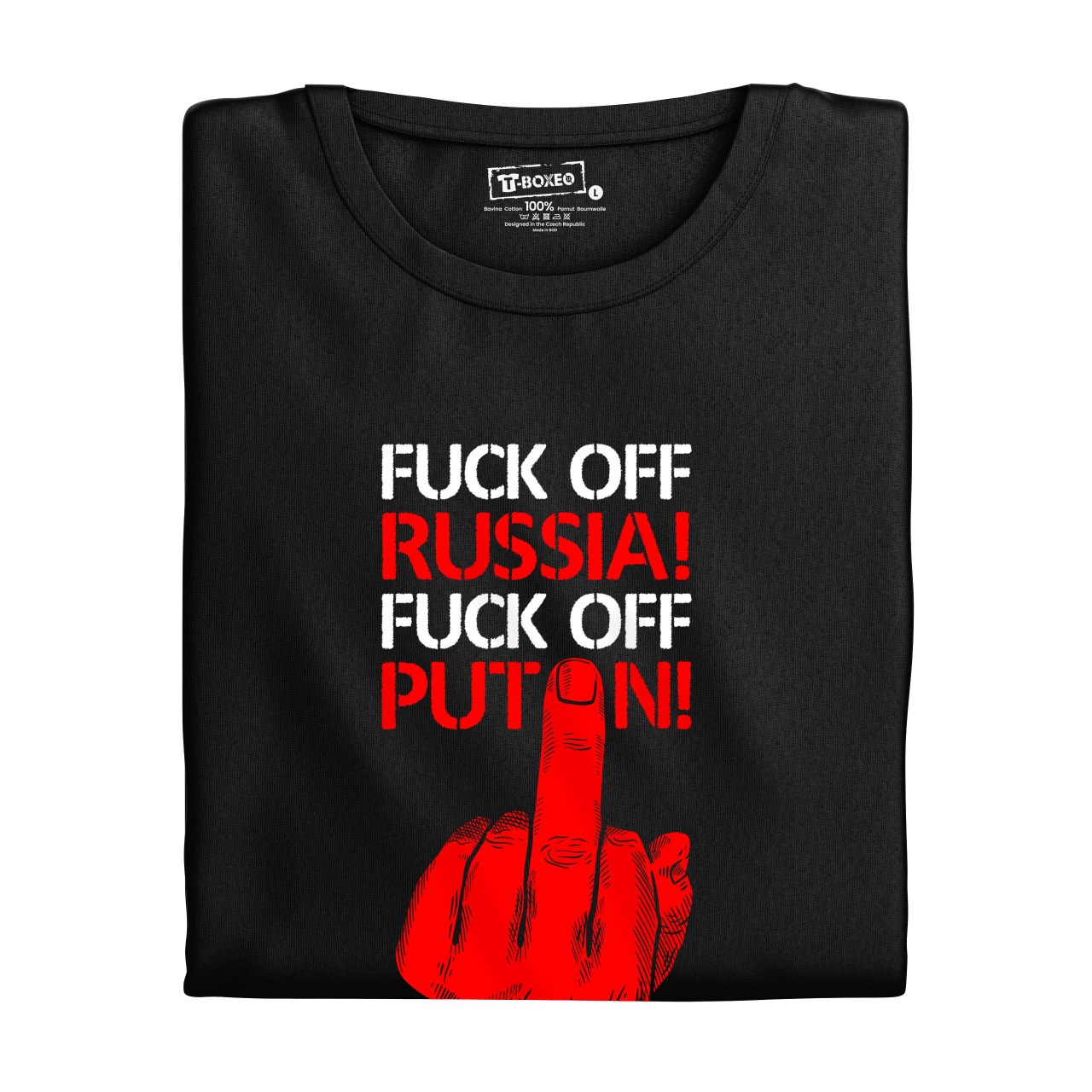 Pánské tričko s potiskem “Fuck off Russia! Fuck off Putin!”