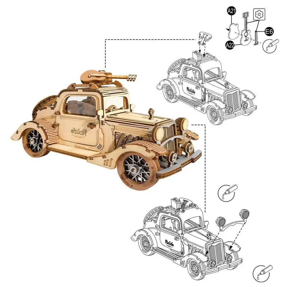 Robotime Vintage Car -  Dřevěný model veterána