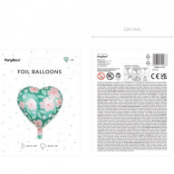Fóliový balónek - Květinové srdce 35cm