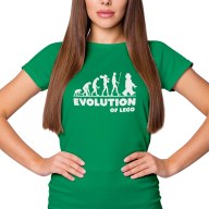 Dámské tričko s potiskem "Evoluce Fanouška LEGO"