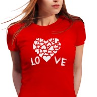 Dámské tričko s potiskem “LO VE srdce”