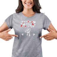 Dámské tričko s potiskem “Miluji tě” - bílá srdíčka