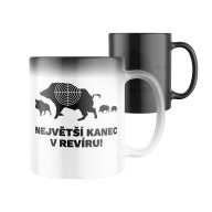 Magický keramický hrnek s potiskem Největší kanec v revíru
