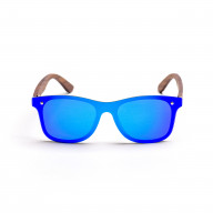 Brýle Luxury – modré čočky + tmavý ořech s gravírováním