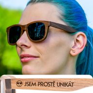 Brýle Wood – černé čočky + tmavý ořech s gravírováním