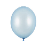 Latexový balónek - Metalická baby modrá 27cm - 10 ks