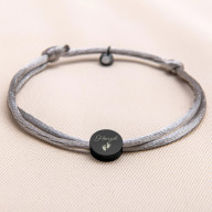 Dámský DVOJITÝ náramek se ŠŇŮRKOU a TEXTEM na přání na 1 KOMPONENT - 4 komponenty - HVĚZDIČKA, SRDÍČKO, KOLEČKO, TUBUS [1a]