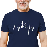 Pánské tričko s potiskem "Srdeční tep Šachy"