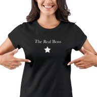 Dámské tričko s potiskem "The Real Boss"
