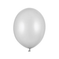 Latexový balónek - Metalická stříbrná 27cm - 50 ks