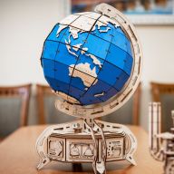 Dřevěný skládací 3D model - The Globe (blue)