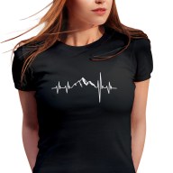 Dámské tričko s potiskem "Srdeční tep Hory"