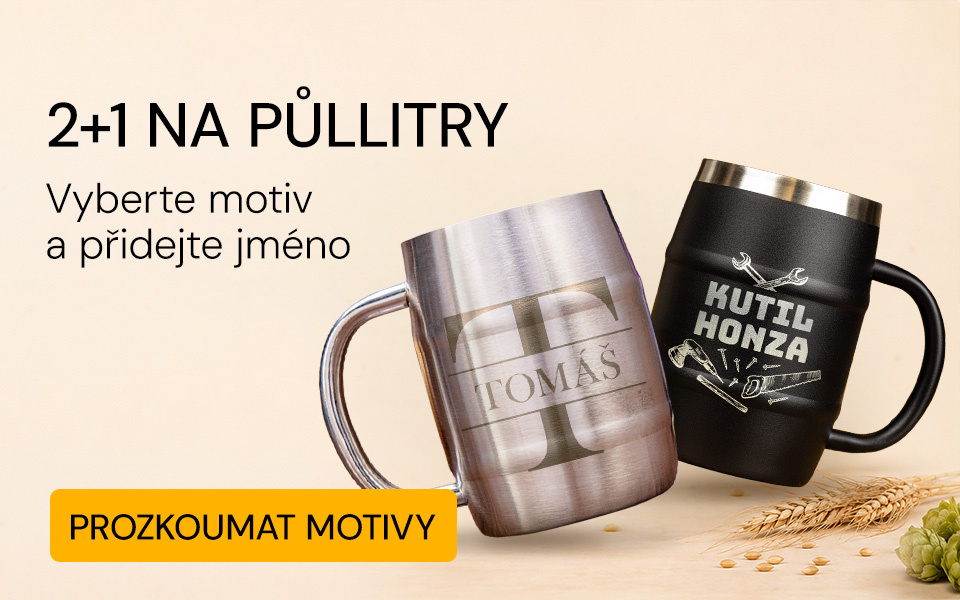 Chladící půllitr s gravírováním - nerezový