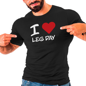 Pánské tričko s potiskem “I ♥️ Leg Day”