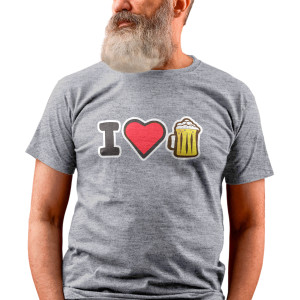 Pánské tričko s potiskem “I❤🍺️️”