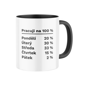 Keramický hrnek s potiskem Pracuji na 100 %