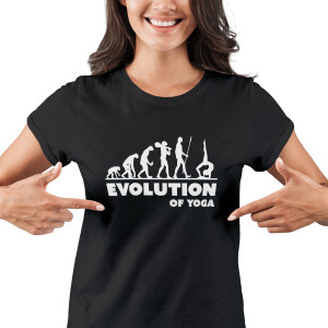 Dámské tričko s potiskem "Evolution of Yoga"