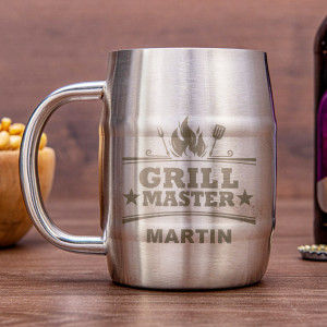 Nerezový chladicí pivní "půllitr" Grill master se jménem 400ml