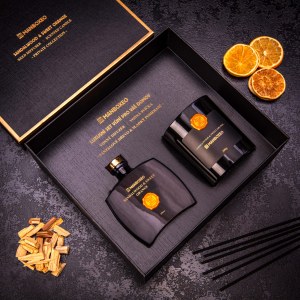 Exkluzivní dárková sada vonné svíčky a aroma difuzéru s intenzivní vůní - Sandalwood & Sweet Orange