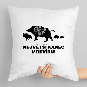 Polštář s potiskem Největší kanec v revíru