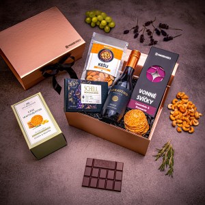 Giftboxeo dárkový box (rose gold) - Pro vinařku, červené víno