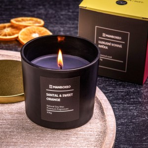 Luxusní vonná svíčka s prémiovou vůní - Santal & Sweet Orange 200 g