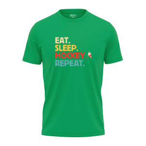 Pánské tričko s potiskem "Eat, sleep, hockey repeat"