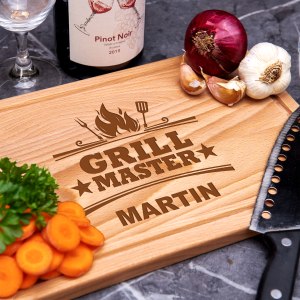 Kuchyňské prkénko dřevěné - obdelník Grill master se jménem